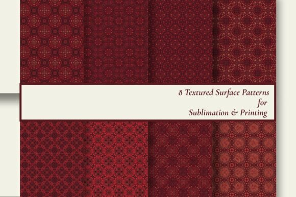 8 Red Gothic Seamless Patterns: A Versatile Design Resource for Creators and Entrepreneurs