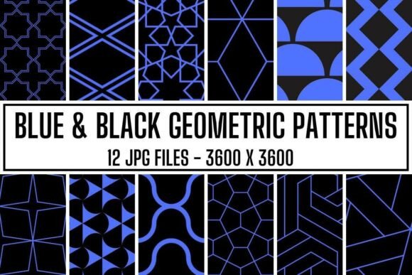Blue Black Geometric Patterns