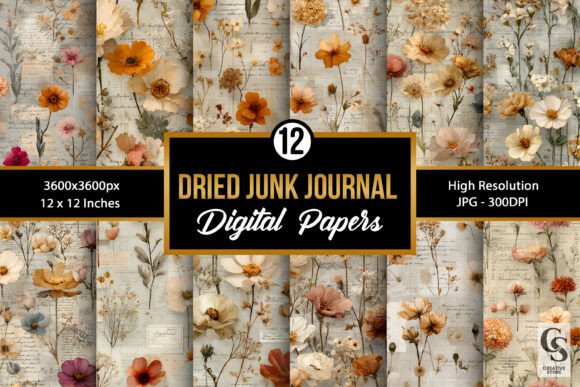 Dried Floral Junk Journal Patterns