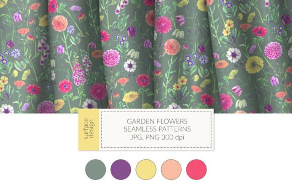 Garden Flowers Seamless Patterns: A Versatile Design Resource for Creative Professionals