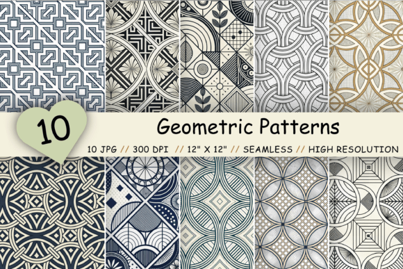 Geometric Patterns Bundle, Seamless: A Creative Asset for Designers and Crafters
