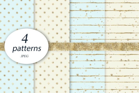 Gold Star Blue Digital Paper Patterns: A Versatile Option for Creative Projects