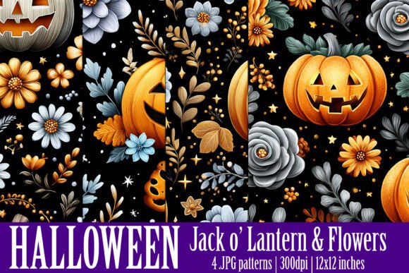 Halloween Jack O Lantern Patterns, S1: A Versatile Design Resource for Your Creative Projects