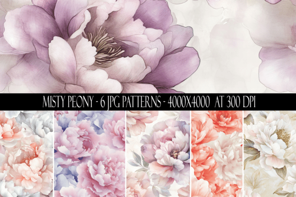Misty Peony Flower Seamless Patterns: A Versatile Digital Resource for Creatives and Businesses