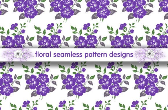 Purple Floral Repeat Seamless Patterns