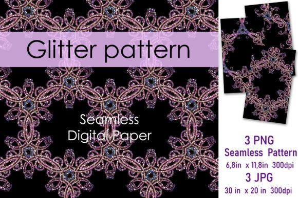 Purple Glitter Seamless Patterns