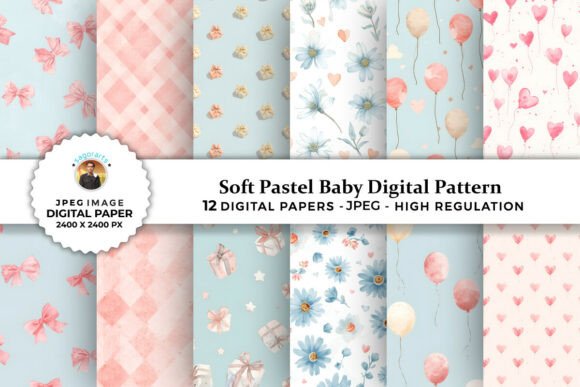 Soft Pastel Baby Digital Patterns: A Versatile Resource for Modern Creatives