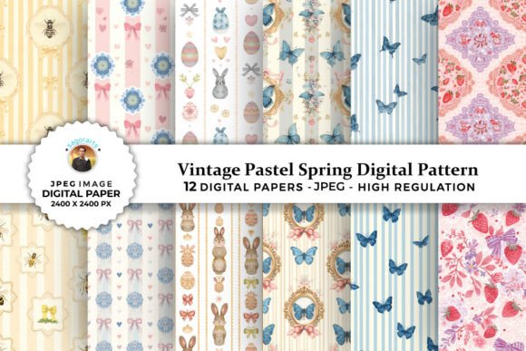 Vintage Pastel Spring Digital Patterns: A Versatile Resource for Creative Projects