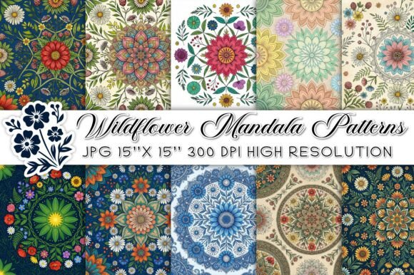 Wildflower Mandala Patterns Seamless